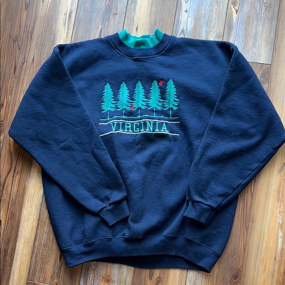 Vintage Heavy Weight Lee Double Crew Neck Virginia Sweatshirt XL - Picture 1 of 7